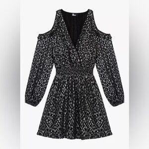 The Kooples Open Shoulder Metallic Mini Dress